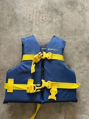WestLife Kids Swim Life Jacket - Navy Blue with Yellow Straps